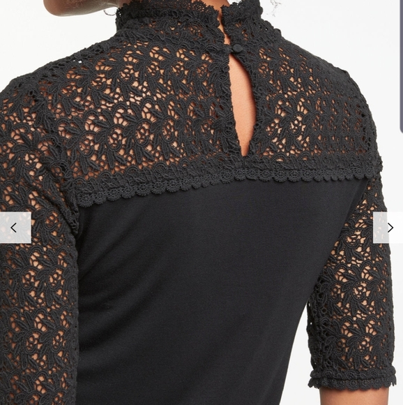 Boden Seraphina Lace Detail Top, BlackSz 8 - Picture 8 of 8